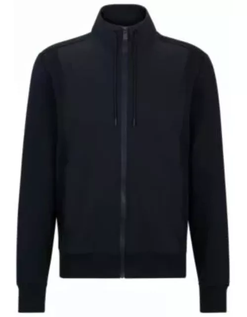 Packable zip-up sweatshirt with air-mesh panels- Dark Blue Men's Tracksuit