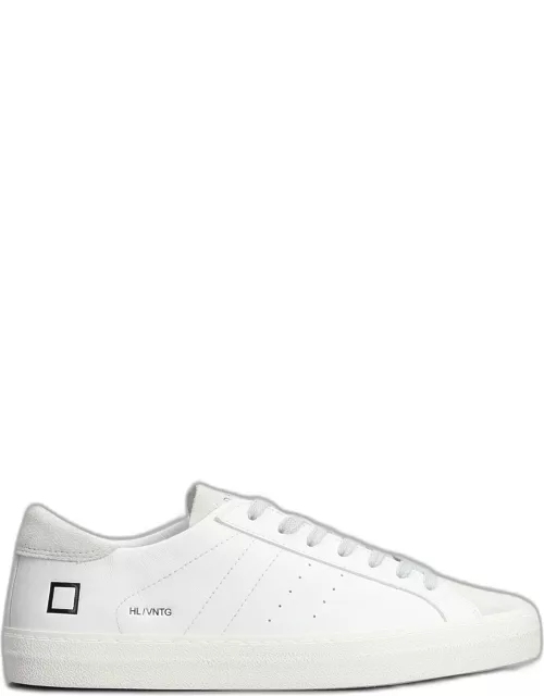 D.A.T.E. Hill Low Sneakers In White Suede And Leather