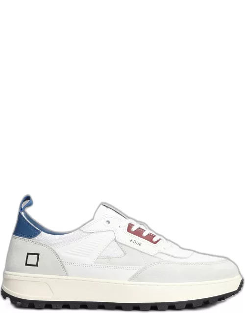 D.A.T.E. Kdue Sneakers In White Leather And Fabric