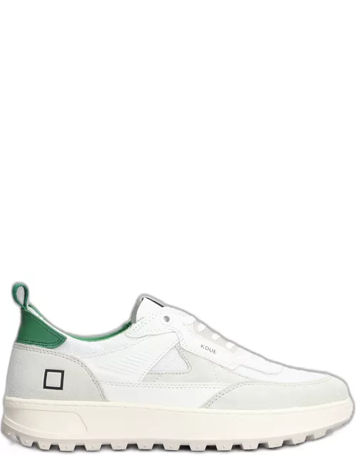 D.A.T.E. Kdue Sneakers In White Suede And Fabric