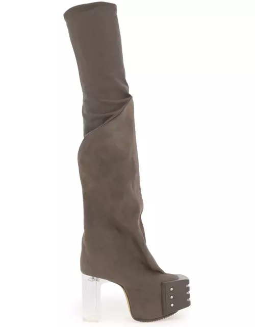 Rick Owens Oblique High Boots With Platfor