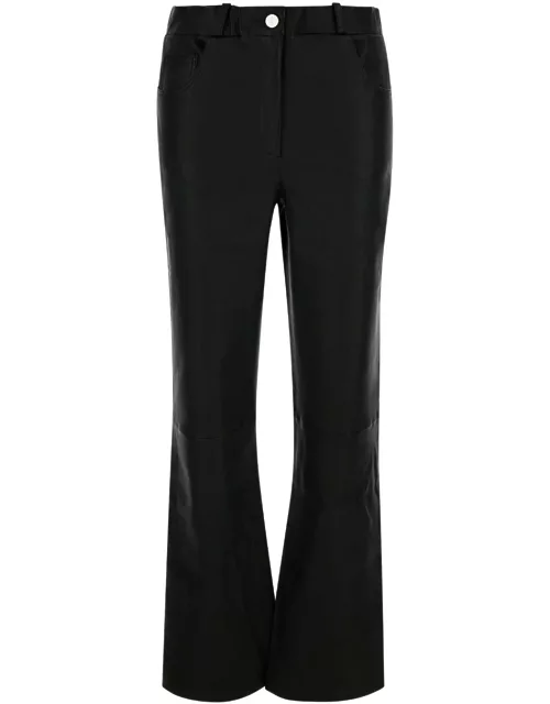 ARMA Black Wide Trousers In Leather Woman