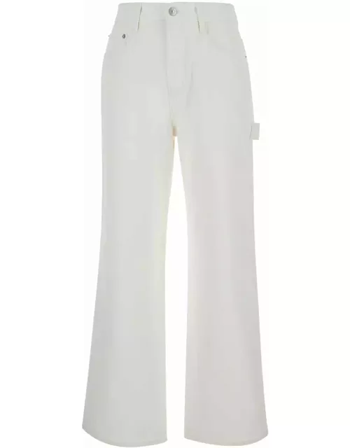 Dunst White Jeans With Straight Leg In Denim Woman