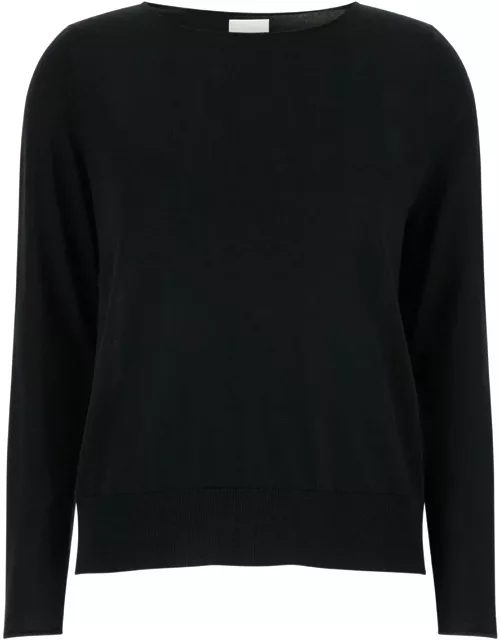 Allude Black Pullover With Boat Neckline In Wool Woman