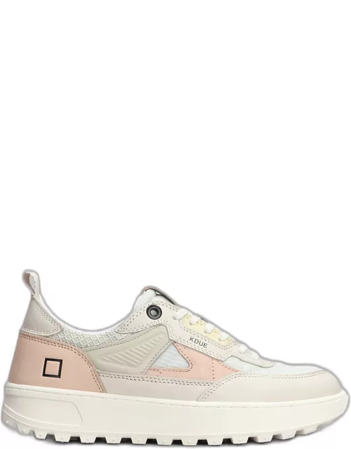 D.A.T.E. Kdue Sneakers In Rose-pink Leather And Fabric