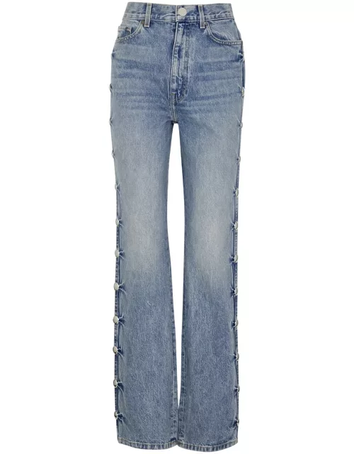 Khaite Danielle Studded Straight-leg Jeans - Denim