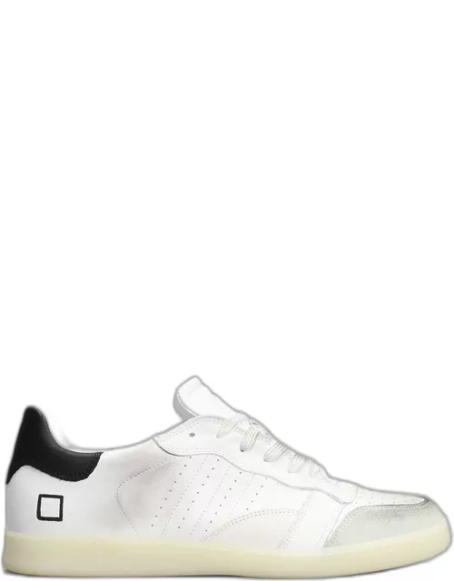 D.A.T.E. Sporty Low Sneakers In White Leather