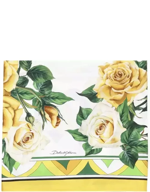 Dolce & Gabbana Yellow Rose Scarf