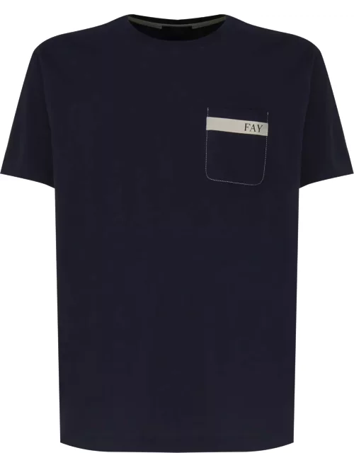 Fay Cotton T-shirt With Little Pocket