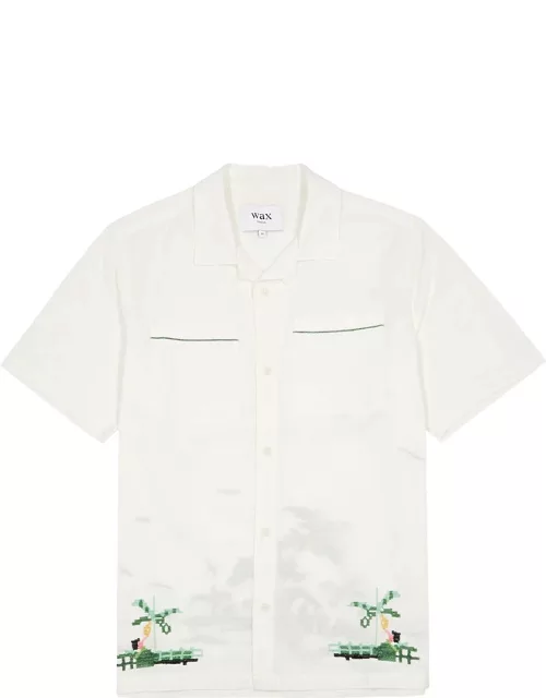 Wax London Newton Embroidered Cotton-blend Shirt - White