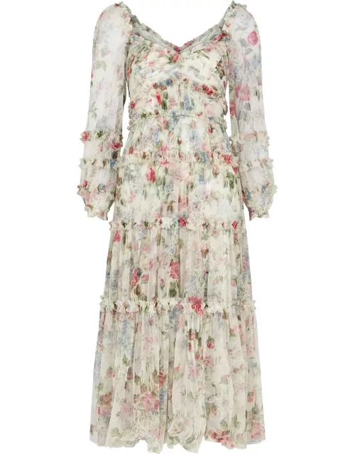 Needle & Thread Floral Fantasy Printed Tulle Midi Dress - Multicoloured - 10 (UK10 / S)