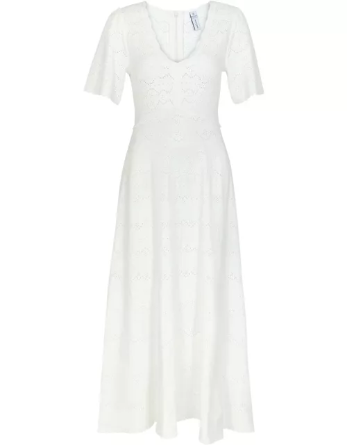 Needle & Thread Pointelle-knit Midi Dress - Cream - 10 (UK10 / S)