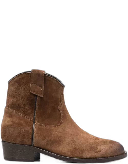 Via Roma 15 Brown Calf Suede Ankle Boot