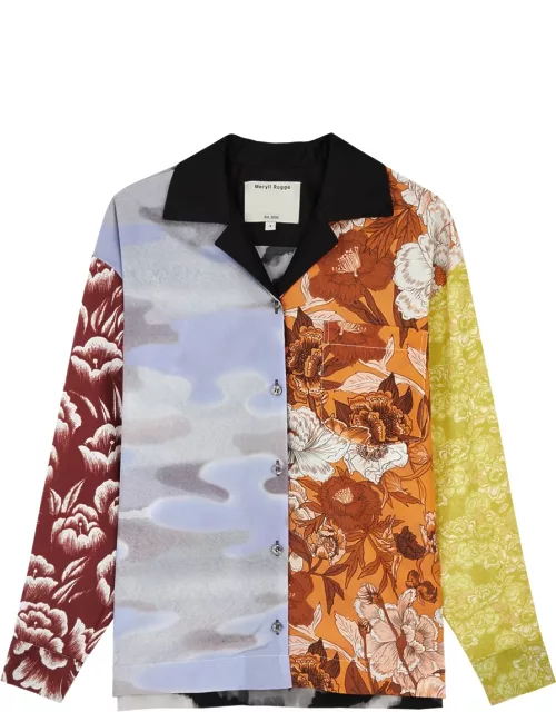 Meryll Rogge Patchwork Printed Silk-blend Shirt - Multicoloured - L (UK14 / L)