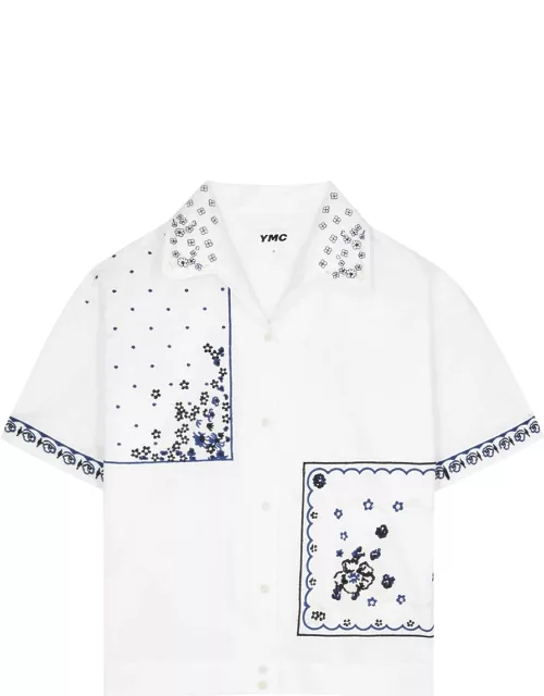 Ymc Wanda Embroidered Cotton-poplin Shirt - White - L (UK14 / L)