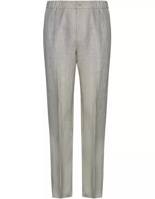 Etro Regular White Linen Trouser
