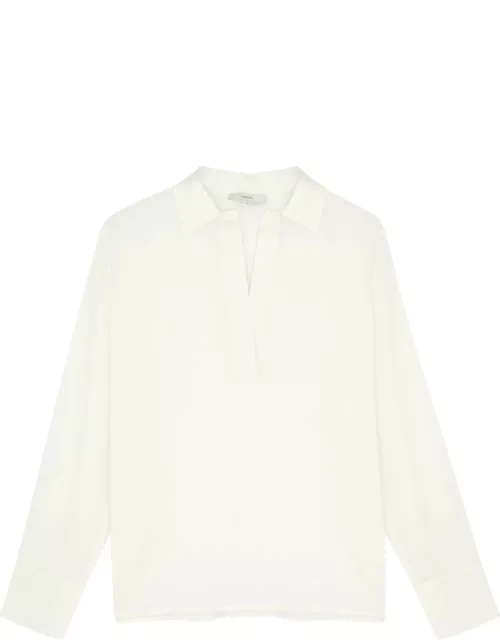 Vince Stretch-silk Shirt - White - L (UK14 / L)