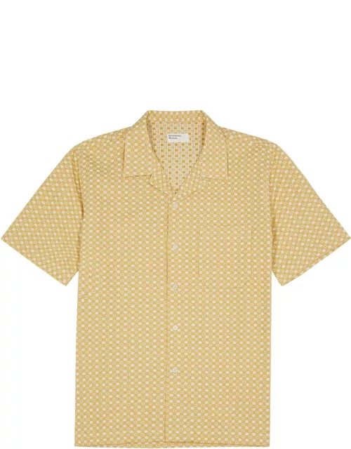 Universal Works Road Patterned-jacquard Cotton Shirt - Yellow