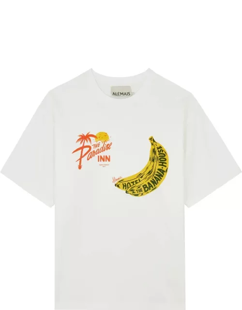 Alemais Banana Printed Cotton T-shirt - Cream - S (UK8-10 / S)