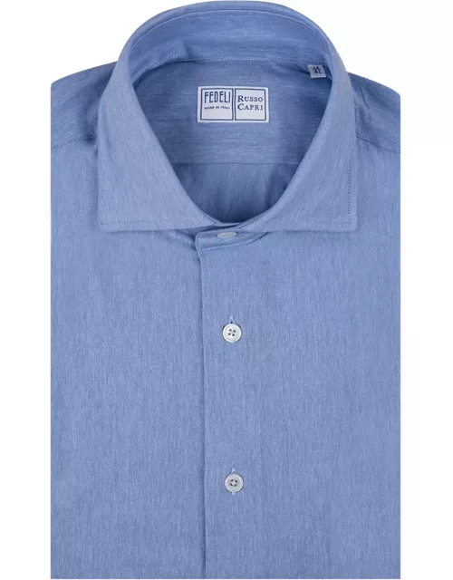 Fedeli Blue Strech Shirt