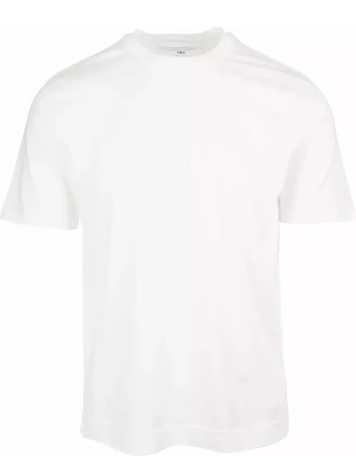 Fedeli Basic T-shirt In White Giza Jersey