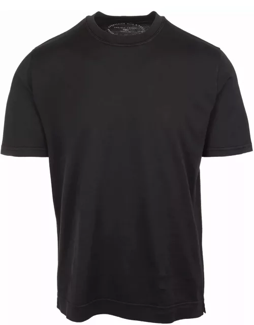 Fedeli Basic T-shirt In Black Giza Jersey