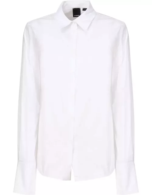 Pinko Flanked Poplin Shirt With Embroidered Logo