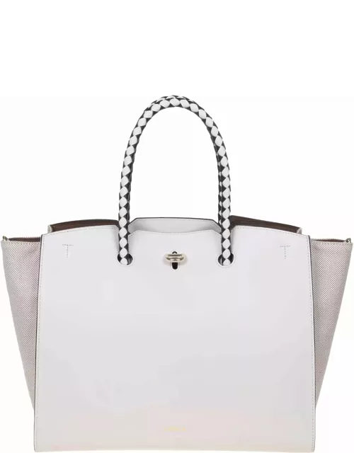 Furla Shopping Genesi L Tote In Leather And Fabric