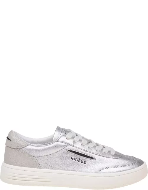 GHOUD Lido Low Sneakers In Silver Leather