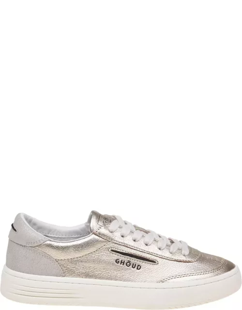 GHOUD Lido Low Sneakers In Platinum Color Leather