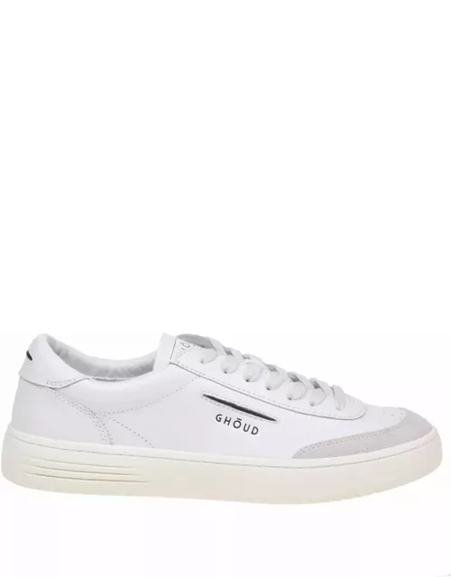 GHOUD Lido Low Sneakers In White Leather And Suede