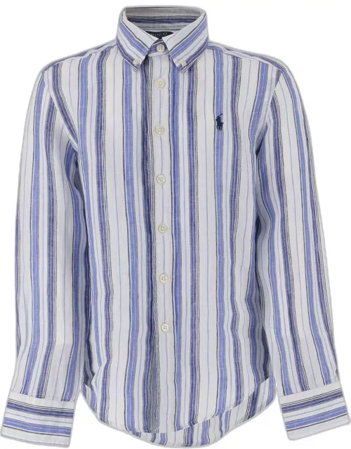 Polo Ralph Lauren Striped Linen Logo Shirt