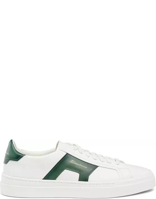 Santoni White Green Leather Sneaker