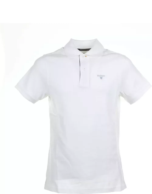Barbour White Short-sleeved Piqué Polo Shirt