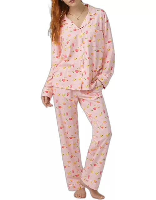 Printed Organic Cotton Jersey Pajama Set