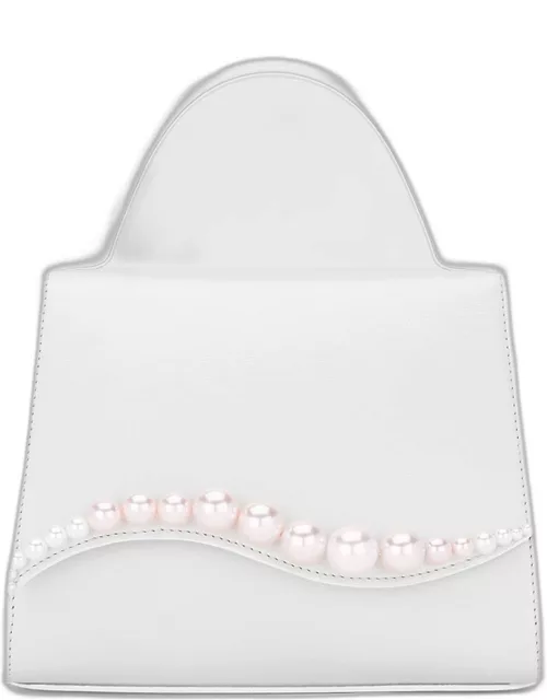 Sirene Pearly Leather Top-Handle Bag