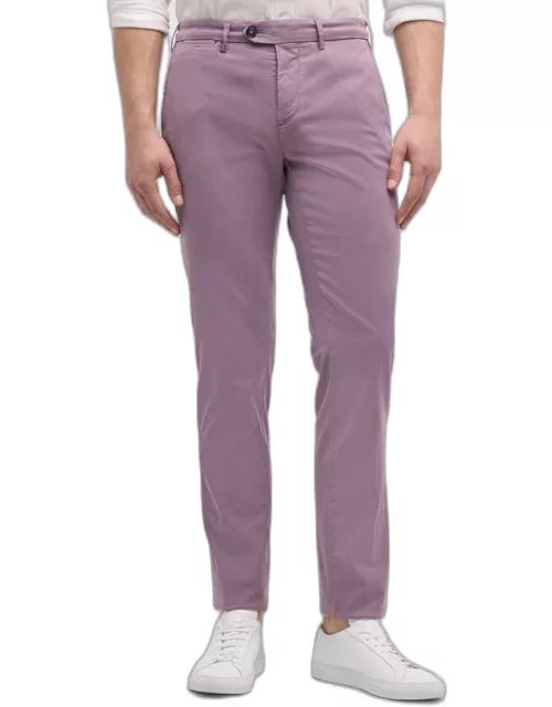 Men's Slim Fit Twill Flat-Front Pant