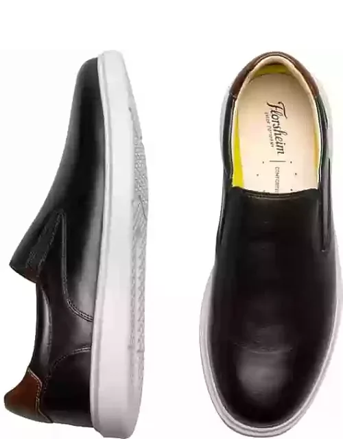 Florsheim Men's Social Plain Toe Slip On Sneakers Black/White