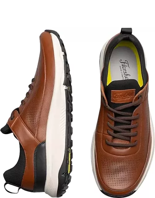 Florsheim Men's Satellite Perf Toe Elastic Lace Sneakers Cognac