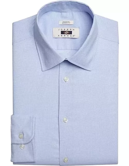 Joseph Abboud Big & Tall Men's Modern Fit Spread Collar Mini Grid Dress Shirt Light Blue Check