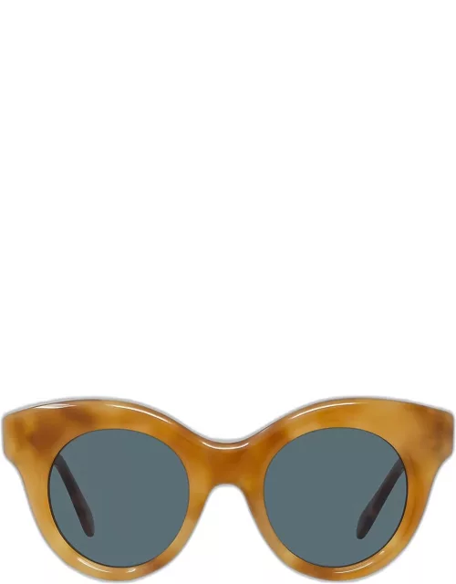 Curvy Logo Acetate Round Sunglasse