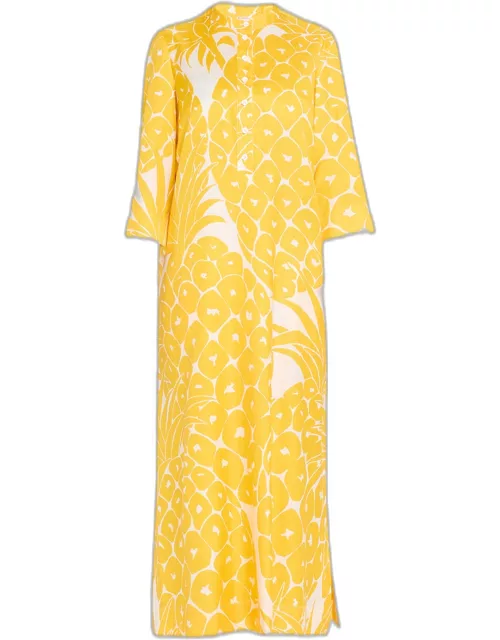 Sucree Pineapple-Print Maxi Dress Coverup