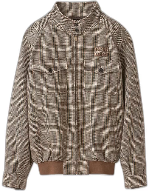 Prince of Wales Checked Wool Jacket