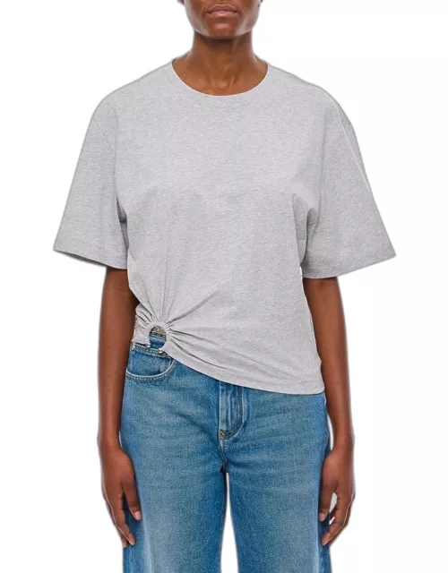 Rabanne Cropped Cotton T-shirt Grey