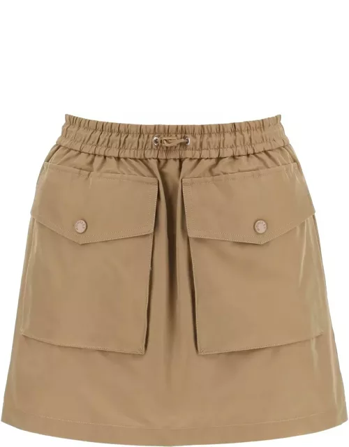 MONCLER Technical cotton cargo mini skirt