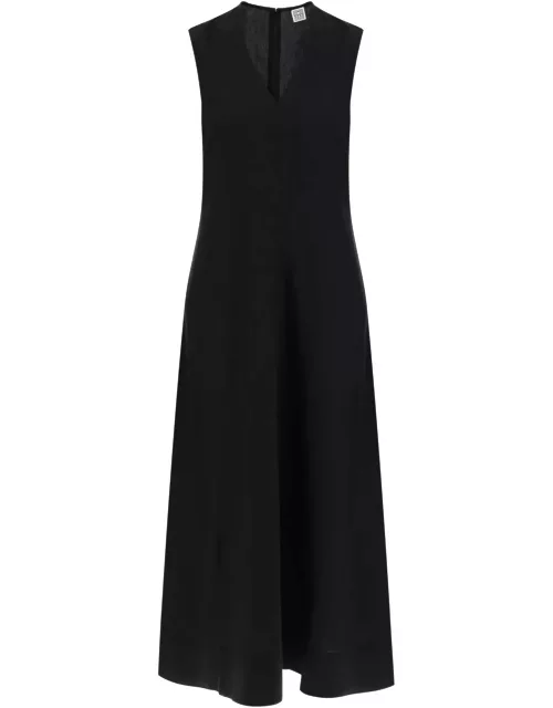 TOTEME Maxi flared dress with V-neckline