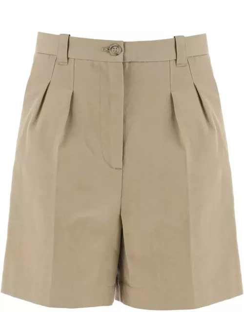 A. P.C. cotton and linen nola shorts for