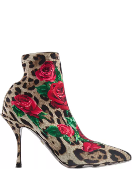 Dolce & Gabbana Leopard and Roses Ankle Boot