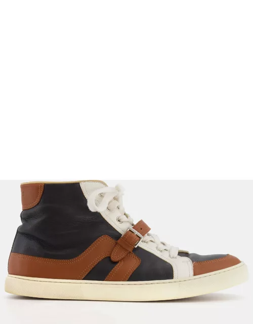 Hermes Menswear Black Brown and White High Top Trainer