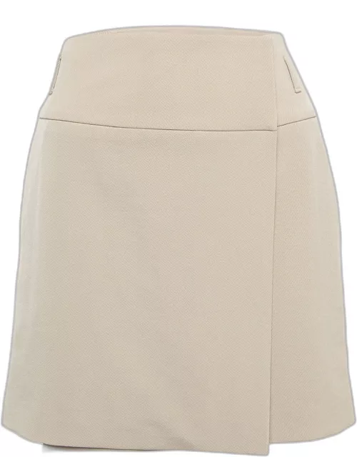 Gucci Beige Wool Twill Mini Wrap Skirt